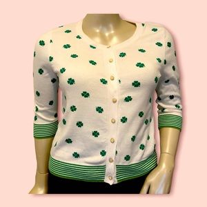 St. Patrick’s Day ☘️ Shamrock Cardigan sweater Size L